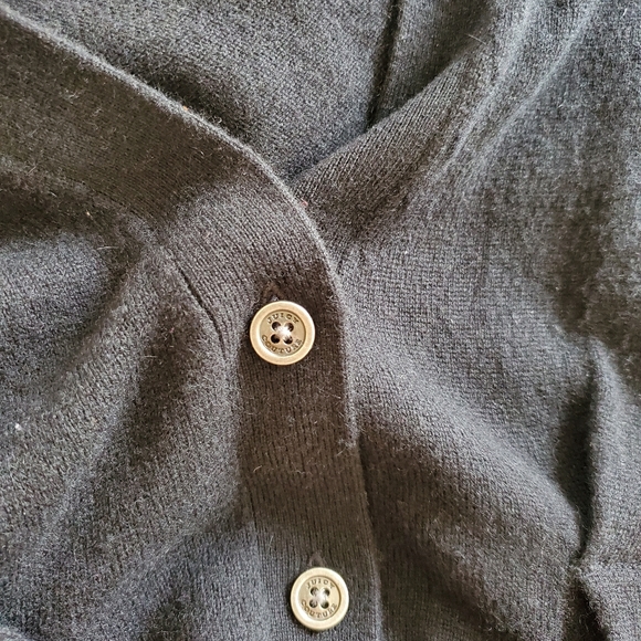 Juicy Couture 100% cashmere black cardigan belted waist 3/4 sleeve - Picture 4 of 4